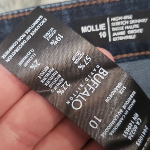 BUFFALO David Bitton women's New High rise stretch skinny jeans size 10 new - Picture 5 of 8